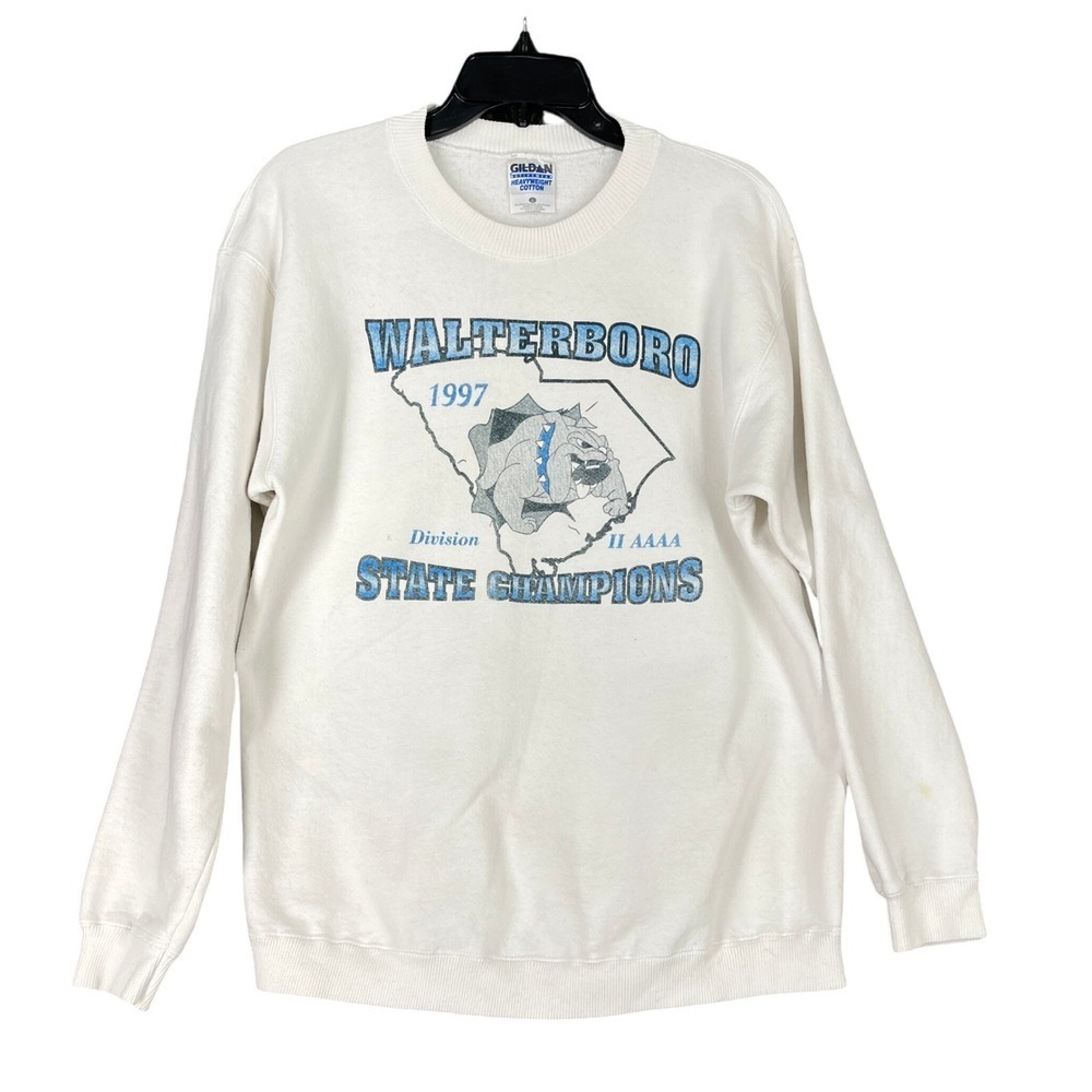Vintage 1997 Walterboro Bulldogs State Champions Sweatshirt Mens L Carolina 90s - Picture 1 of 11
